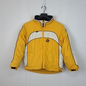 Obermeyer Kids Ski Jacket Size 8 – Yellow & White Puffer Winter Coat